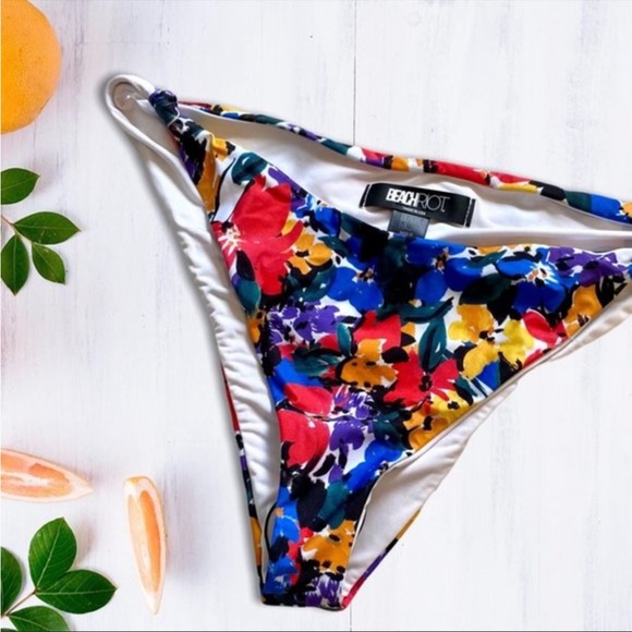 Beach Riot Swim Nip Beach Riot Knotty Bottom Buttercup Floral Top